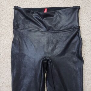 SPANX Faux Leather Black Leggings Size Medium